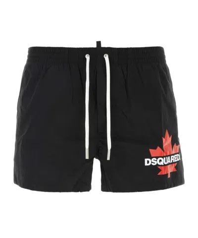 Dsquared2 Loose Waist Swimming Trunks In Black