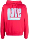 Dsquared2 Logo-print Drawstring Hood Hoodie In Red