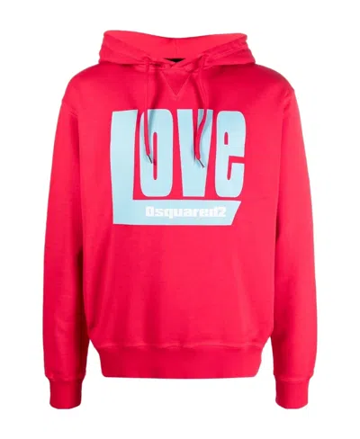 DSQUARED2 'LOVE' LOGO-PRINT HOODIE