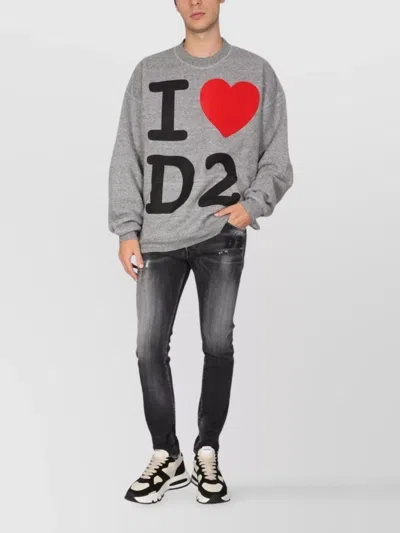 Dsquared2 Love Sweatshirt Crew Neck Graphic Print