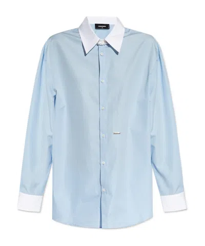 DSQUARED2 DSQUARED2 LOGO-BROOCH BUTTON-UP SHIRT