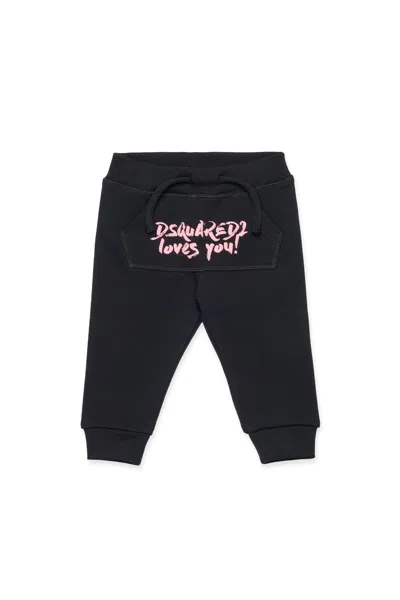 Dsquared2 Kids'  Loves You Fleece Jogger Pants In Black