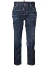 Dsquared2 Low-rise Cropped Jeans In Blue