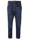 Dsquared2 Low-rise Cropped Jeans In Blue