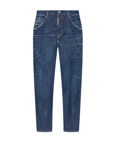 Dsquared2 Low-rise Cropped Jeans In Blue