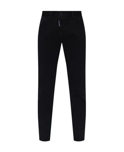 Dsquared2 Low-rise Cropped Skinny Jeans In Black