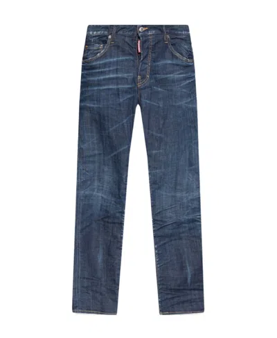 Dsquared2 Low-rise Distressed Jeans In Blue