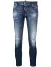 Dsquared2 Low-rise Skinny-leg Cropped Jeans In Blue