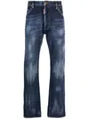 Dsquared2 642 Dark Pressed Wash Jeans In Navy Blue