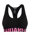 Dsquared2 Low Round Neck Bra In Black