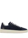Dsquared2 Blue Low Top Sneakers With Logo Patch On The Tongue And Logo Lettering On The Heel In Suede Man In Animal Print