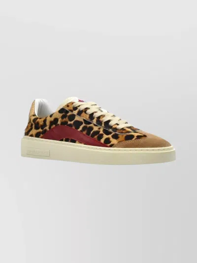 DSQUARED2 LOW TOP SNEAKERS LEOPARD PRINT