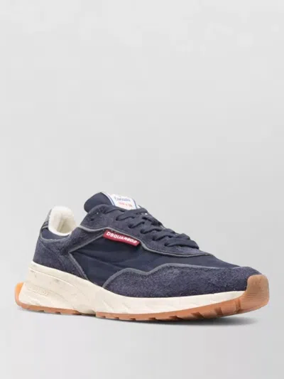 Dsquared2 Suede Panel Sneakers With Lace-up Fastening In Gray