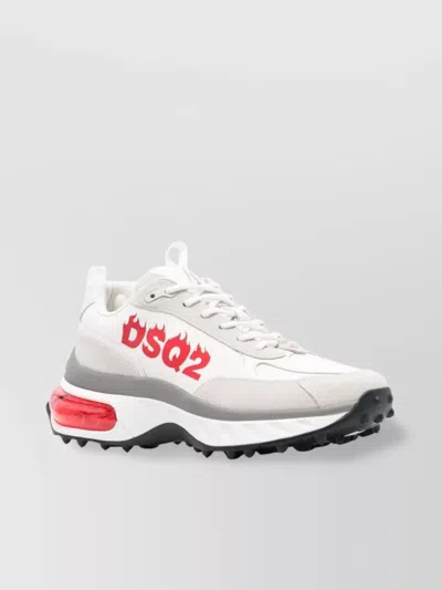 Dsquared2 Low Top Sneakers With Chunky Rubber Sole In White