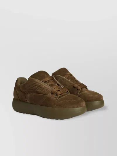 Dsquared2 Low Top Suede Finish Sneakers In Brown