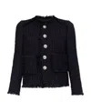 Dsquared2 Manhattan Bouclé Jacket With Adjustable Straps In Black