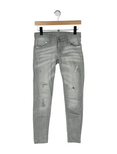 Pre-owned Dsquared2 Low-rise Skinny Leg Jeans In Gray