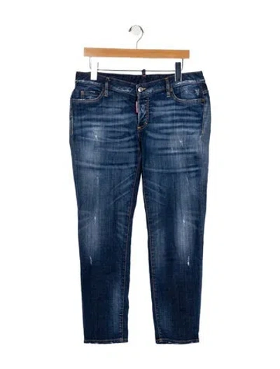 Pre-owned Dsquared2 Low-rise Straight Leg Jeans In Blue