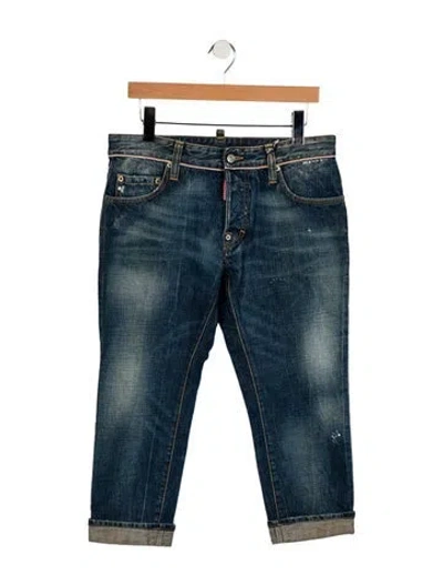 Pre-owned Dsquared2 Low-rise Straight Leg Jeans In Blue