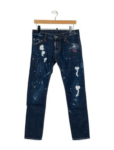 Pre-owned Dsquared2 Low-rise Straight Leg Jeans In Blue