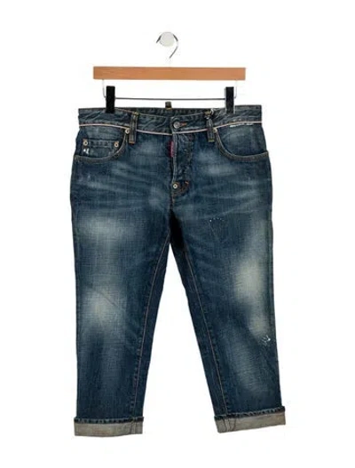Pre-owned Dsquared2 Low-rise Straight Leg Jeans In Blue