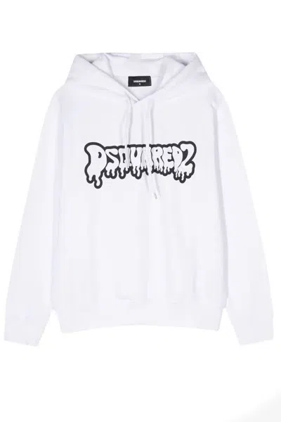 Dsquared2 Luxury Cotton Sweatshirt For Men In White