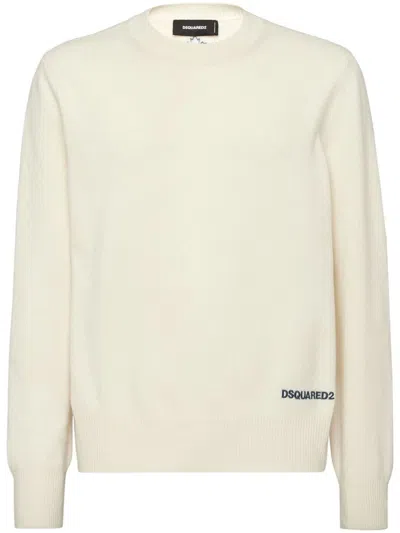 Dsquared2 Logo-print Knitted Jumper In White