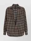 Dsquared2 D2 X Magliano Brown Shirt With Tie Detail On The Front And All-over Check Motif In Cotton Man In Brown
