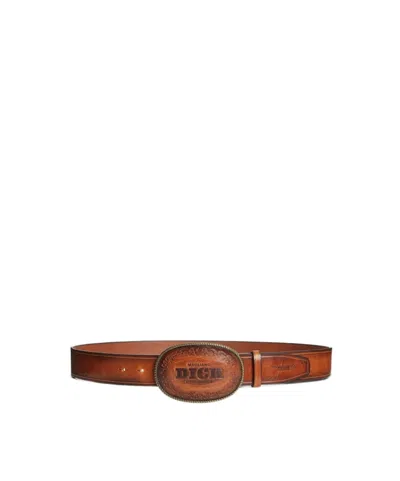 DSQUARED2 DSQUARED2 X MAGLIANO LOGO EMBOSSED BUCKLE BELT