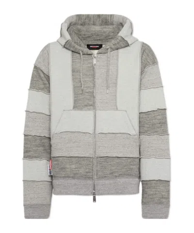 Dsquared2 Magliano X D2 Mix Grey Venue Fit Zipped Hoodie In Gray