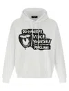Dsquared2 D2 X Magliano White Hoodie With Drawstring Hood With Maxi Print On The Front In Cotton Man In White
