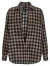 Dsquared2 D2 X Magliano Brown Shirt With Tie Detail On The Front And All-over Check Motif In Cotton Man In Brown