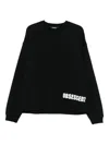 Dsquared2 Maglie Nero Sweatshirt With Bold Print In Black
