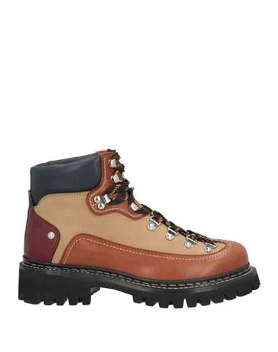 Dsquared2 Man Ankle Boots Beige Size 9.75 Cow Leather