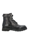 Dsquared2 Man Ankle Boots Black Size 12 Leather In Black