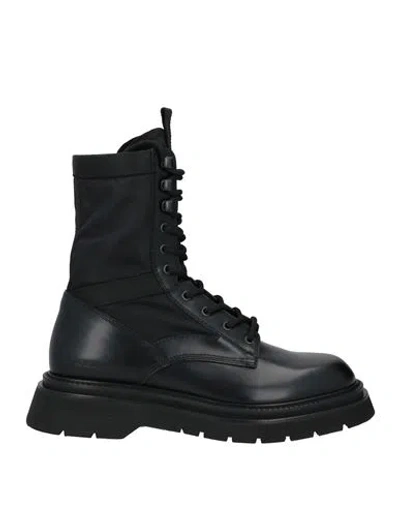 DSQUARED2 DSQUARED2 MAN ANKLE BOOTS BLACK SIZE 8 LEATHER, TEXTILE FIBERS