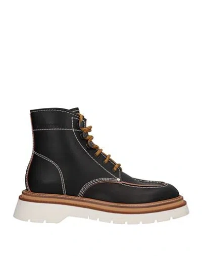 Dsquared2 Man Ankle Boots Black Size 7 Soft Leather