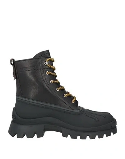 Dsquared2 Man Ankle Boots Black Size 9 Cow Leather, Plastic