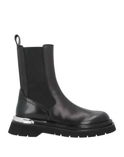 Dsquared2 Man Ankle Boots Black Size 9 Leather, Textile Fibers