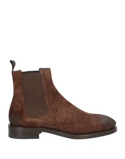 Dsquared2 Man Ankle Boots Brown Size 8 Leather In Multi
