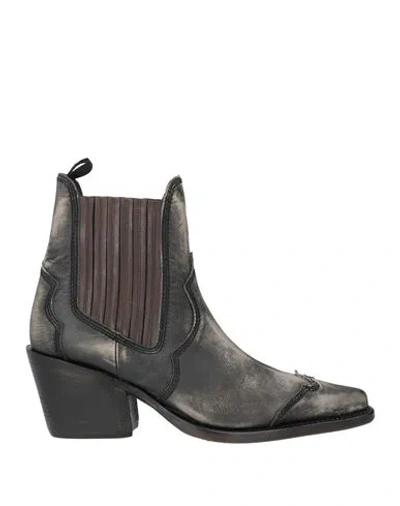 Dsquared2 Man Ankle Boots Charcoal Size 9.75 Leather In Gray