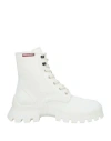 Dsquared2 Man Ankle Boots Cream Size 11 Textile Fibers In White