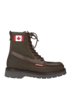 Dsquared2 Man Ankle Boots Khaki Size 9 Cow Leather, Textile Fibers In Sand