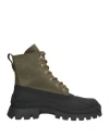 Dsquared2 Man Ankle Boots Military Green Size 11 Leather In Green