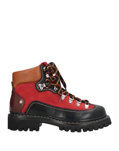 Dsquared2 Man Ankle Boots Rust Size 7.5 Cow Leather