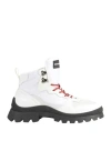 Dsquared2 Man Ankle Boots White Size 12 Calfskin, Polyester, Cotton In White