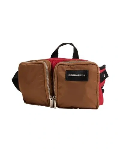 Dsquared2 Man Belt Bag Brown Size - Textile Fibers