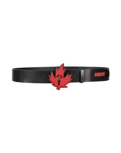 Dsquared2 Man Belt Black Size 38 Leather