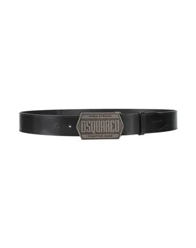 Dsquared2 Man Belt Black Size 39.5 Cowhide