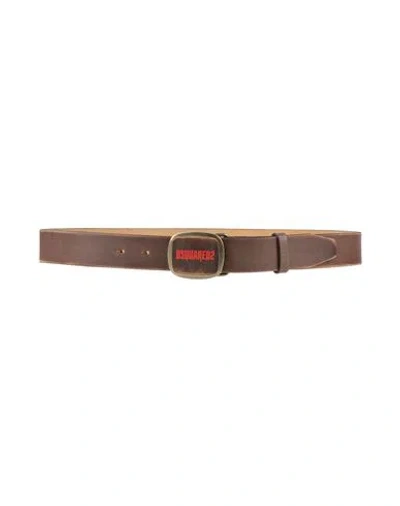 Dsquared2 Man Belt Brown Size 39.5 Leather
